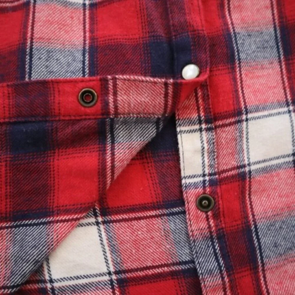 Mossimo Western Style Long Sleeve Plaid Flannel Button Down Shirt Size XS - Picture 5 of 13